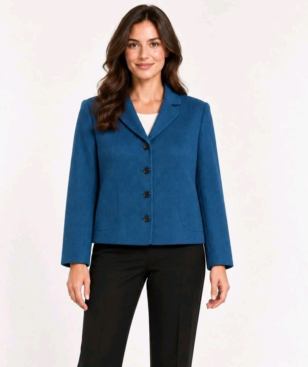 Zanella Blue Womens Blazer US 12 Wool Blend Italy
